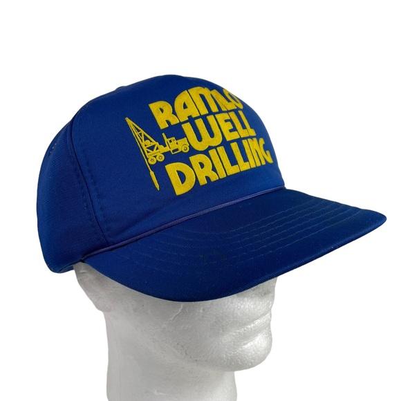 Vintage SnapBack Ramlo Well Drilling Sellout Blue Yellow OSFA Hipster 90s CLEAN - Picture 4 of 16